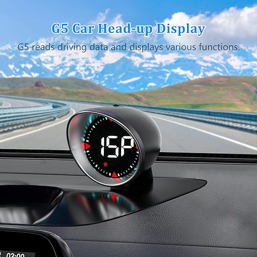 Head Up Display with Speed,Mileage, Suitable for All Car - Digital GPS Speedometer G5,