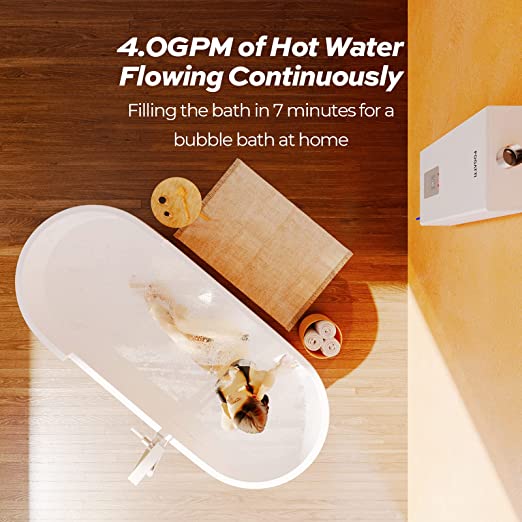 Natural Gas Tankless Water Heater, FOGATTI Indoor 4.0 GPM, 90,000 BTU Instant Hot Water Heater, Instagas Classic 90 Series