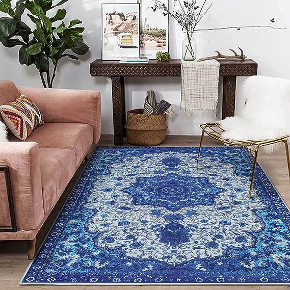 Blue Rug for Bedroom Living Room