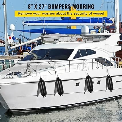 Pack of 4 and Pump to Inflate,  The boat fender is designed with reinforced eyelets on both ends. It could be instantly hanged with lines either horizontally or vertically.