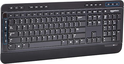 fast-scrolling wheel for smooth, speedy navigating through large documents and web pages, Basics Wireless Computer Keyboard and Mouse Combo - Full Size