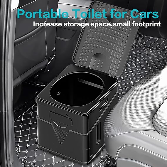 Square folding toilet has a more stable center of gravity compared with round folding toilet, Portable Toilet for Adults and Children. Suitable for Cars, Hiking, Beaches and Camping