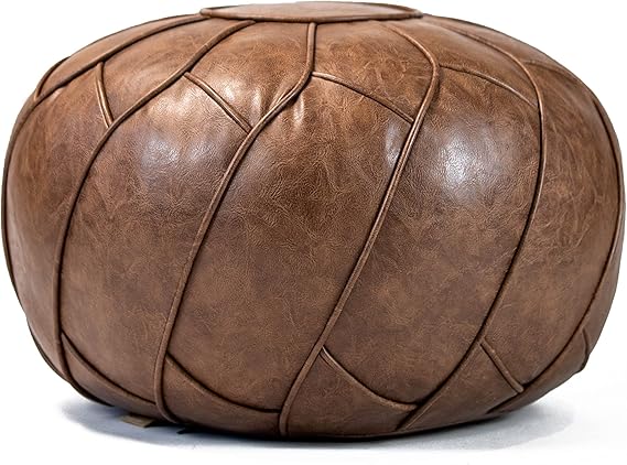 stylish piece of furniture that accents your space with beauty and functionality,Leather Pouf Unstuffed Ottoman Moroccan Footstool, Floor Footrest Cushion,