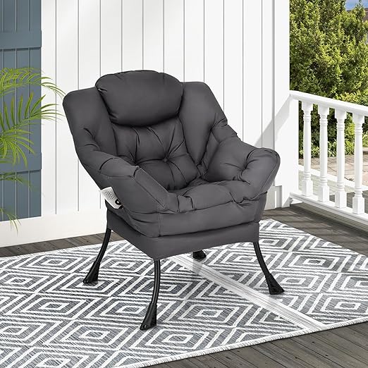 Upholstered Lounge Accent Chair,  chair can be used as a game chair or office chair to meet your different needs.Single Leisure Sofa Chair with Armrests & Side Pocket,
