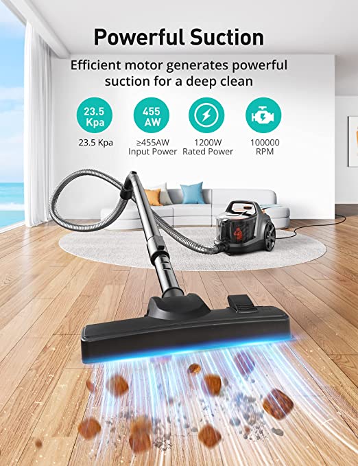 1200W Lightweight Bagless Vacuum Cleaner- Vacuum Cleaner5 Tools - HEPA Filter