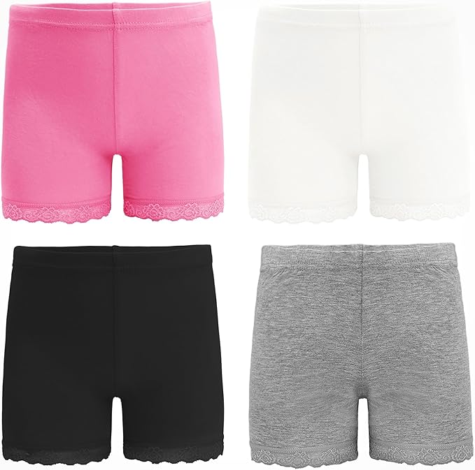 Your girls can be secure to wear her short dresses without worrying about accidental exposure while doing yoga, gym, dancing, cycling and etc, Breathable Dance Bike Underwear for Toddler Girls