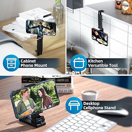 travel essentials phone holder for desk, suitcase, the back seat of the car or tray table to free your hands when you are traveling on flight, Phone Holder Universal Airplane Flight Essentials Phone Mount 360 Degree Travel Must Haves Handsfree Phone Stand