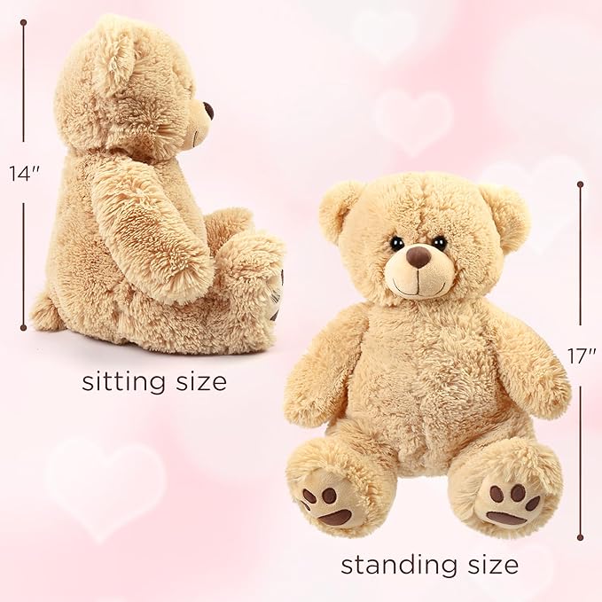 Each soft cuddle teddy bear is made with polyester and plush material, the stuffing is soft and slightly floppy, perfect for hugs and cuddles
