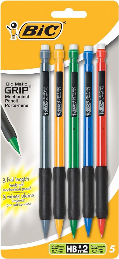 pencils equipped with lead that does not smudge and erases cleanly, Pencils with Erasers, Medium Point (0.7 mm), 5-Count Pack, Bulk