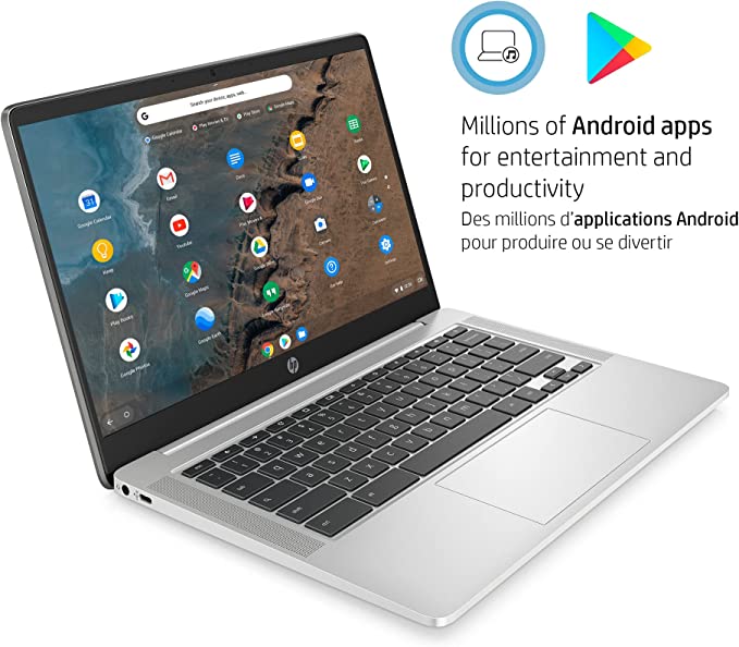 HP Chromebook, AMD 3015Ce Processor, AMD Radeon Graphics, 4 GB RAM, 64 GB eMMC Storage, Chrome, (14a-nd0010ca, 2021 Model)