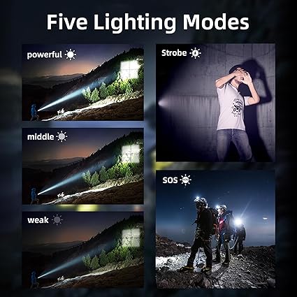 waterproof flashlight adopts advanced sealing technology to keep it waterproof, you can bravely travel through rain, storms, , Led Flashlights 200000 Lumens Flash Light, Tactical Flashlights