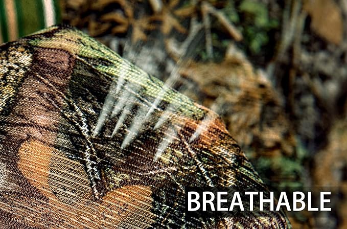 r lightweight mesh material, comfortable to wear, noiseless. Ghillie camo poncho is easily run and jump when hunting, Ghillie Hood for Turkey Hunting Bird Watching Military Training Outdoor Gaming Airsoft Wildlife