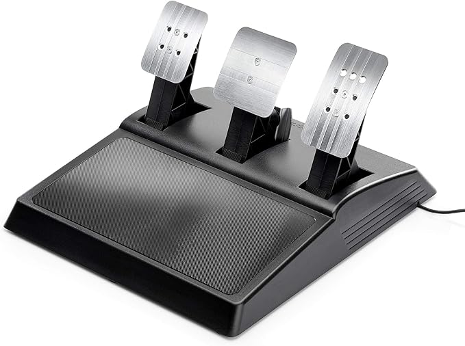 Metal pedals, Accelerator and clutch pedals adjustable (height and spacing,  T300RS Force Feedback GT Racing Wheel (compatible w/ PS5, PS5 Pro, PS4 & PC)