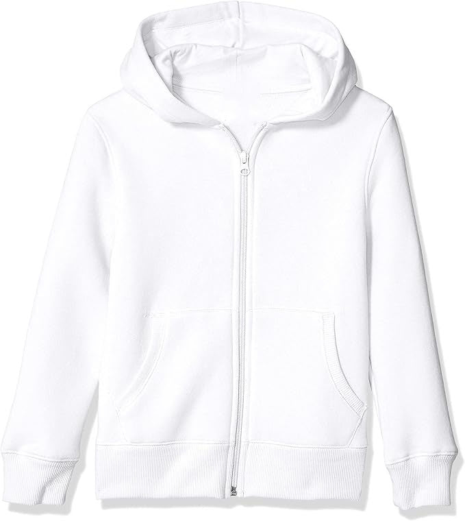 The soft brushed fleece of this boys hoodies, made from a mid-weight cotton-polyester blend, keeps kids warm and cozy throughout daily activities.