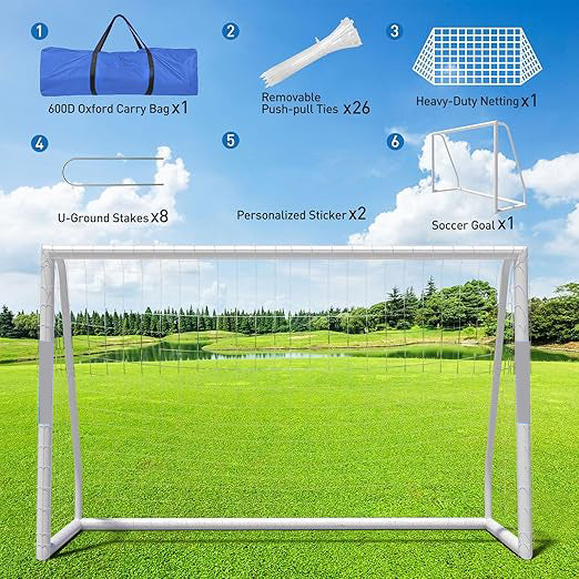 perfect for youth and adults to use. ,This all-weather soccer goal is framed with thickened 2.7