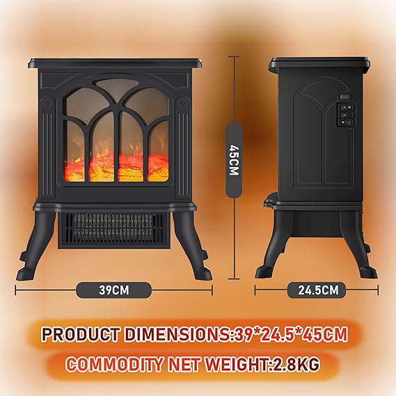 Efficient Ceramic Heating Element, Electric Stove Portable Heater, 1500W,adjustable flame intensity control,
