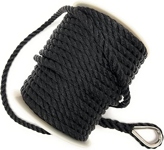 ensuring excellent shock absorption under heavy load exertion, with 316 SS Metal Thimble and Heat Sealed End - Ideal for Rigging
