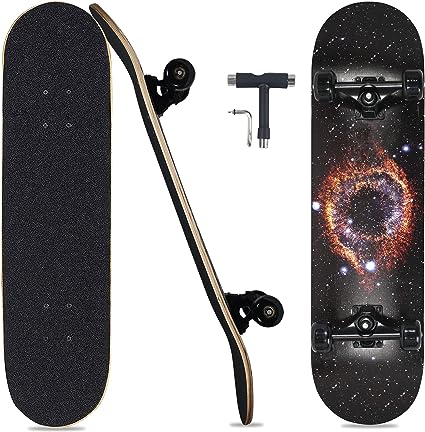 Skateboards for Beginners,  7 Layers Deck Maple Wood Longboards