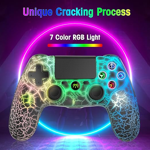 Support dual vibration, touch pad, gravity sensor, LED light bar, 3.5mm headphone jack, speaker, share button functions, s Motion Sensor/Audio Function, Game Controller Widely Compatible with PS4/PC/iOS(Black)
