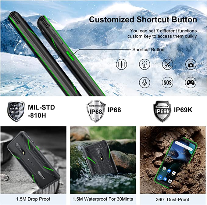 Cell Phone,Blackview BV5200 Smartphone 7GB+32GB/SD 1TB Unlocked Cell Phones Canada,IP68/69K Waterproof Rugged Smartphone,6.1