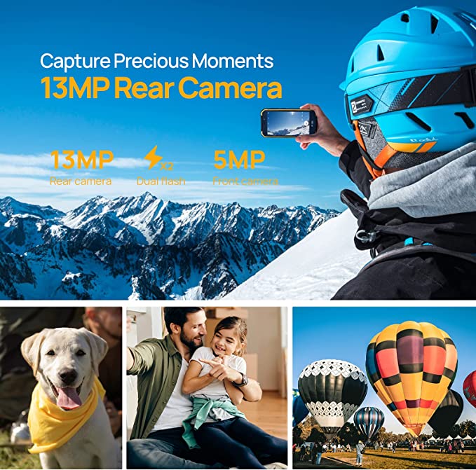 Lasted Android 12 Unlocked Rugged Phone, Ulefone Armor X6 Pro Rugged Smartphone, 8GB + 32GB, 128GB Extension 4000mAh, 5.0 inch, 13MP + 5MP, IP68 Waterproof Cell Phone, 4G Dual SIM- Black