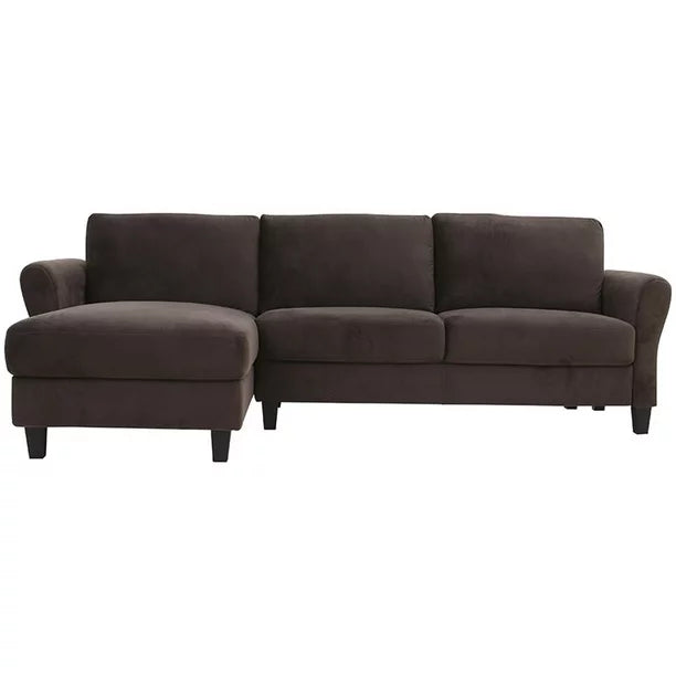 Solutions Wentworth Sectional sofa in Brown Microfiber