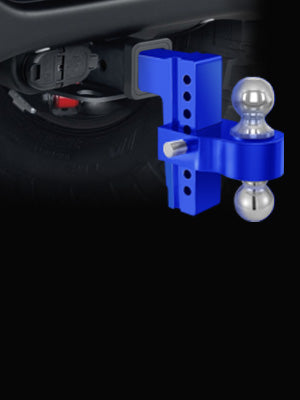 Adjustable Trailer Hitch Ball Mount, Fits 2.5-Inch Receiver, 6-Inch Drop/Rise Aluminum Drop Hitch, Double Stainless Steel Locks