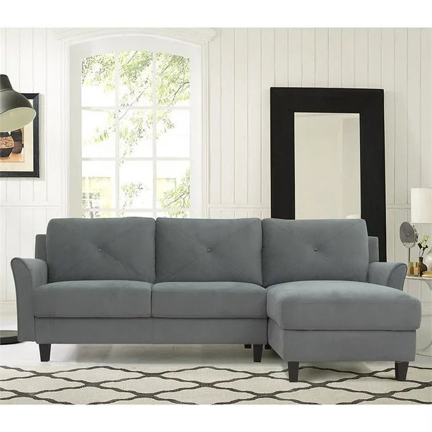 Solutions Hayworth Sectional with Curved Arms in Gray