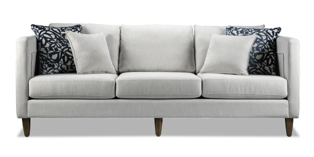 Contemporary Queen Sofa Sleeper with 4 Accent Pillows, Light Grey
