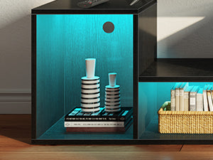 Simple and fashionable TV cabinet, suitable for a variety of styles,TV with Charging Station and Storage, Modern Entertainment Center Media Stand with Shelves for Living Room