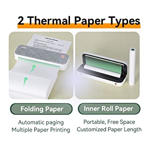 BISOFICE PeriPage Portable Printer, A4 Wireless Bluetooth Travel Printer, Portable Thermal Printer Compatible with Android and iOS, Support 2''/3''/4'' Paper Width, Mobile Printer (Grey)
