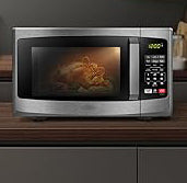 0.9 Cu Ft/900W, microwave oven offers a crystal-clear interior view when cooking, allowing you to monitor the dishes clearly, Microwave Oven with Sound On/Off ECO