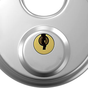 eavy duty disc padlock is made of 304 stainless steel, which is ultra waterproof and antirust. It provides maximum corrosion protection during outdoor or indoor use.