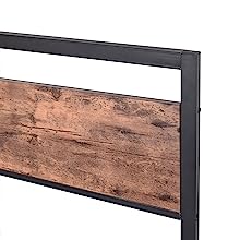 Full Bed Frame with Wood Headboard, Platform Bed Frame Full Size No Box Spring Needed,Heavy Duty Steel Slats
