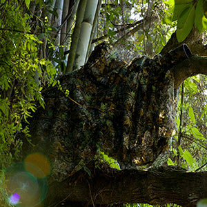 soft polyester lightweight mesh material, comfortable to wear, noiseless. Ghillie camo poncho is easily run and jump when hunting,  3D Leafy Camo Poncho Camoflage Woodland Cape Ghillie Suit for Men - Wildlife Photography