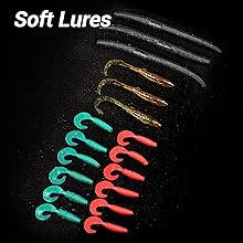 all accessories including fishing lures, hooks, Jig Head, Weights Sinker, Tackle Box and More Fishing Gear Lures Kit Set,