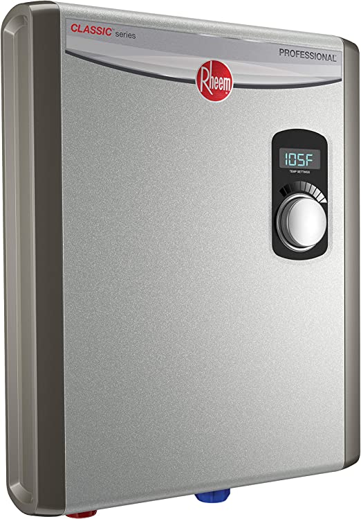 Rheem 240V 2 Heating Chambers RTEX-18 Residential Tankless Water Heater, Small Grey
