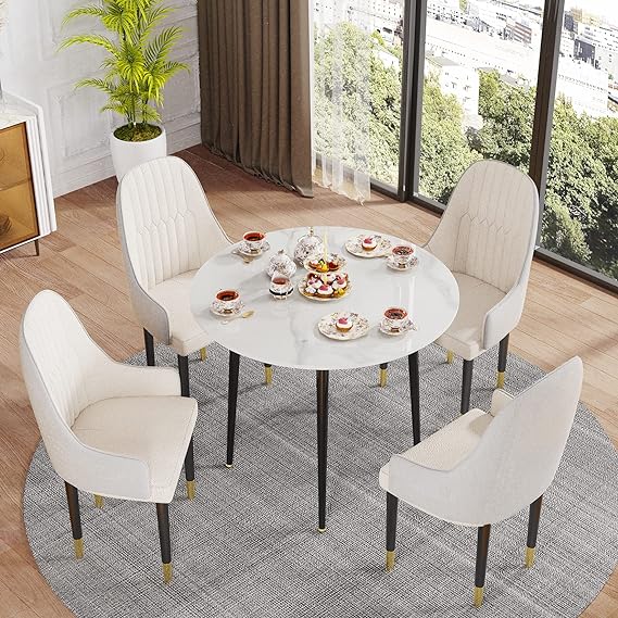 Whether you’re decking out a dining room or creating a cozy eat-in Sofa, or coffee shop, This table is for you,Table Top with Tapered Metal Legs Breakfast Bar Banquet Table for Dining Room, Sofa, Living Room
