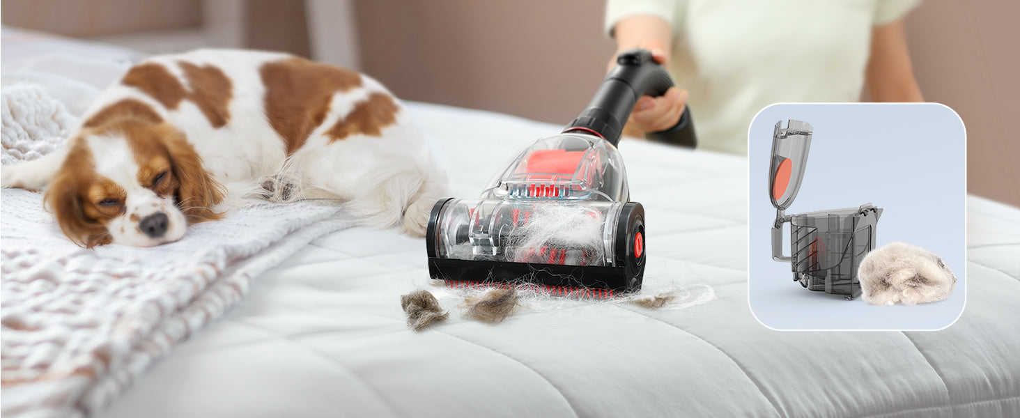1200W Lightweight Bagless Vacuum Cleaner, 3.7QT Large Dust Cup, Automatic Cord Rewind