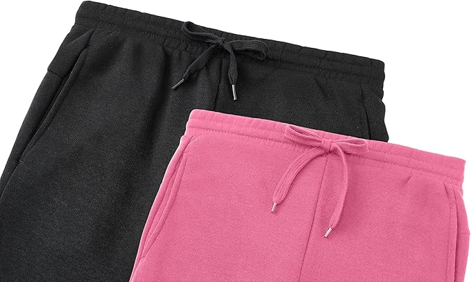 Sold as a set of 2 pairs of girls jogging pants in 2 colorways. Each package includes 2 pairs of fleece sweatpants for girls