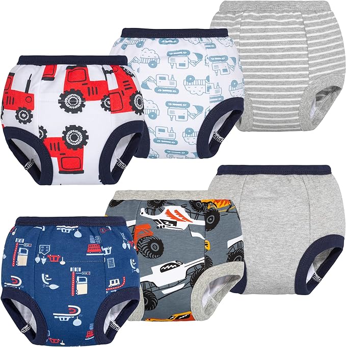 Boys' 6 Pack Toddler Potty Training Pants 100% Cotton Waterproof Underpants,  Pants 100% Cotton Waterproof Underpants