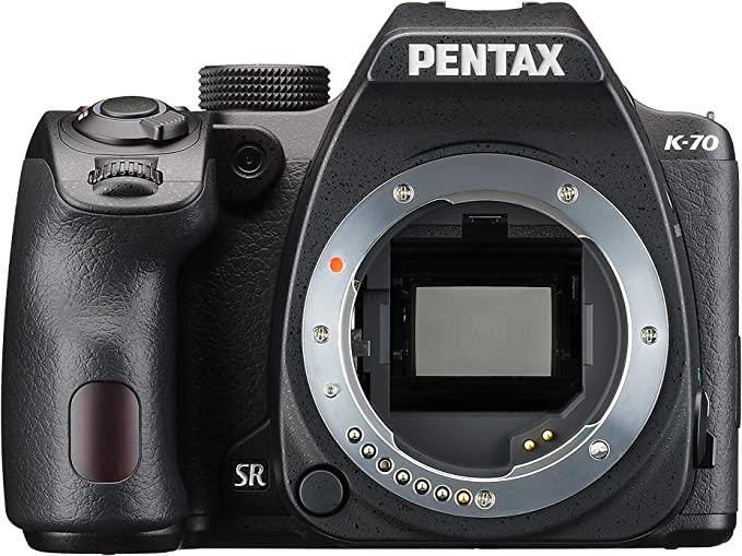 Pentax 16243 K-70 Black Body Only, All Weather DSLR Camera: 24.2MP High-Performance Image Sensor, Optical viewfinder with 100%, 4.5 Steps Shake Reduction high Sensitivity ISO102400 Vari-Angle LCD Monitor