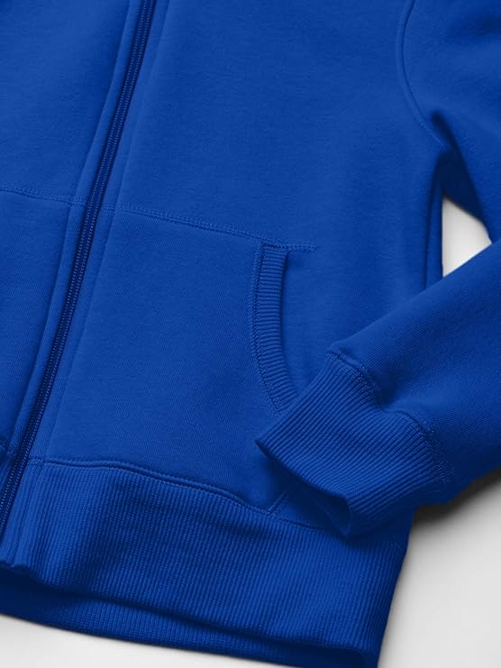 This boy's zip-up hoodie offers a comfortable, relaxed fit through the body, allowing active boys to stay comfortable during play.