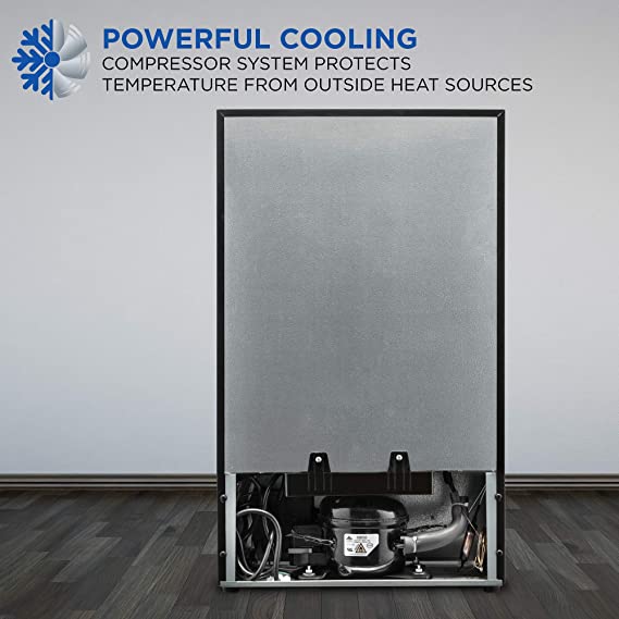 101 Freestanding Ultra Cool Mini Drink Fridge | Beer, Cocktails, Soda, Juice Cooler for Home & Office | Reversible Glass Door & Adjustable Shelving