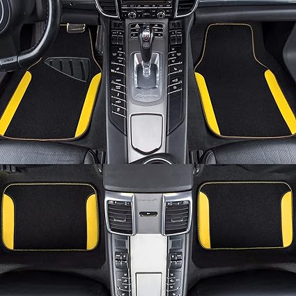Waterproof Fit Faux Leather Car Carpet- Anti-Slip, Automotive Set of 4