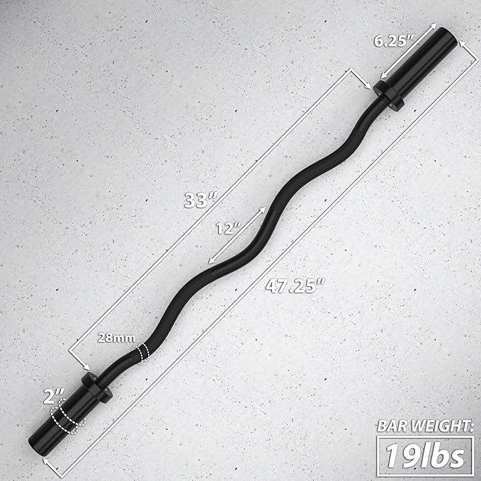 Curl Bar helps you avoid injuries by reducing stress on your wrists.Phosphate with Powder Coated Brass Bushings Excellent for Bicep Curls and Triceps