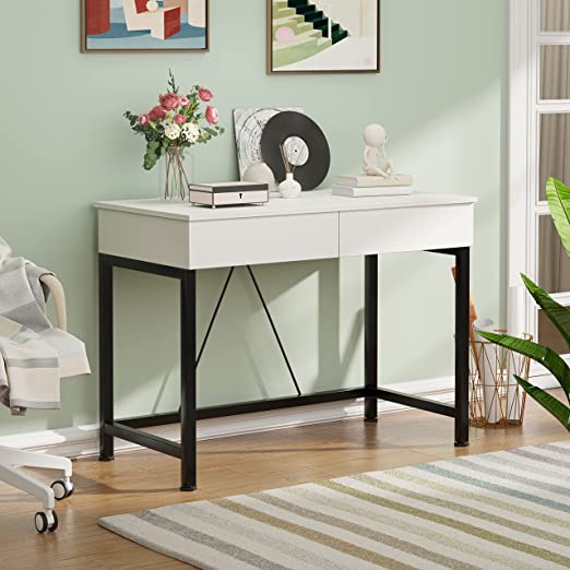 Laptop Table Made of Wood and Metal, Workstation Stand desk