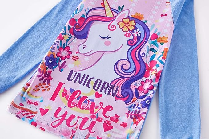 Sleepwear Children PJs Set 2-12 Years,  Pajamas for Girls, 100% cotton for the back and pants.