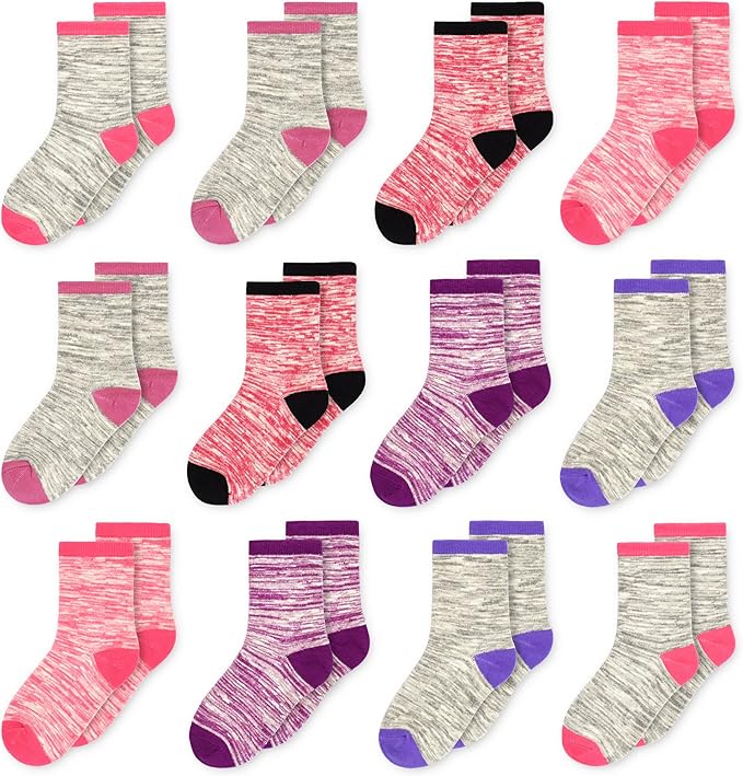 The style and quantity are consistent with the product picture (12 pairs kids socks per package). Sufficient quantity for your child to wear and replace every day. And cleaning convenience