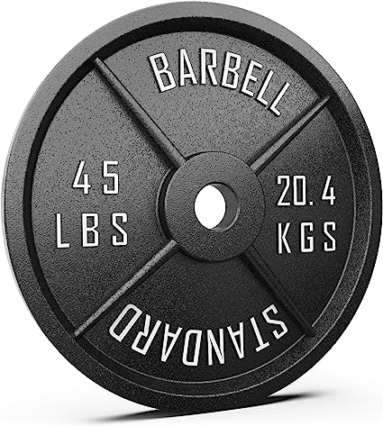 Standard Metal Weight Plates Olympic Grip Plate in Pairs or Single for Strength Training, Weightlifting and Bodybuilding